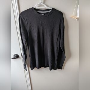 Men's Black Long-Sleeve Soft Washed Shirt